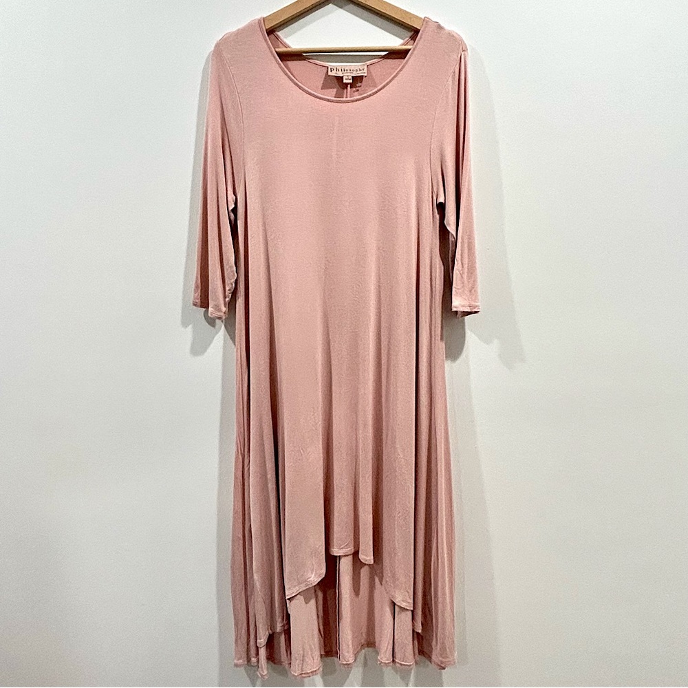 Philosophy Dresses Republic Clothing Blush Pink Swing Dress High Low Sz Large